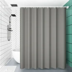 PEVA Shower Curtain Solid Colored Bath Curtain Waterproof Mildew Proof, Including Hooks 180x180cm 70