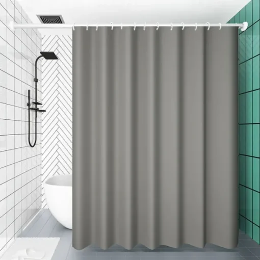 PEVA Shower Curtain Solid Colored Bath Curtain Waterproof Mildew Proof, Including Hooks 180x180cm 70"x70" Green White Black