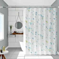 PEVA Shower Curtains, Water Resistant Bath Curtain for Bathroom Shower and Tub with Hooks Extra Long 240cm