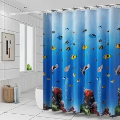 PEVA Shower Curtains, Water Resistant Bath Curtain for Bathroom Shower and Tub with Hooks Extra Long 240cm