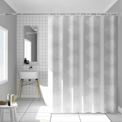 PEVA Shower Curtains, Water Resistant Bath Curtain for Bathroom Shower and Tub with Hooks Extra Long 240cm