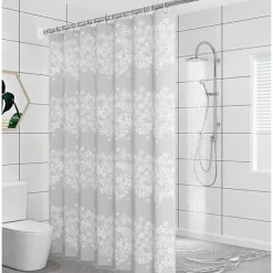 PEVA Shower Curtains, Water Resistant Bath Curtain for Bathroom Shower and Tub with Hooks Extra Long 240cm