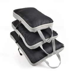 3-Piece Compression Packing Cubes Set for Travel Luggage Storage and Organizer, Large Capacity Expanding Storage Bags for Outdoor Travel & Home Use