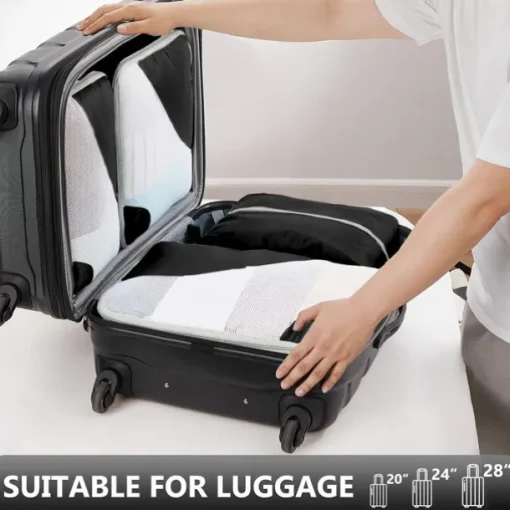 8-Piece Compression Packing Cubes Set for Travel, Luggage Storage and Organizer, Ultra-Light Travel Storage Bags