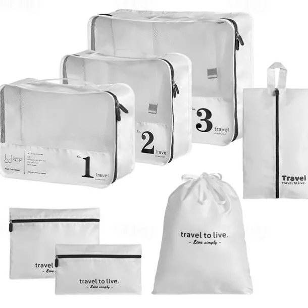 7-Piece Compression Packing Cubes Set for Travel, Luggage Organizer, Clothes, Underwear, and Shoes Storage Bags, Portable Sorting and Organizing Travel Accessories