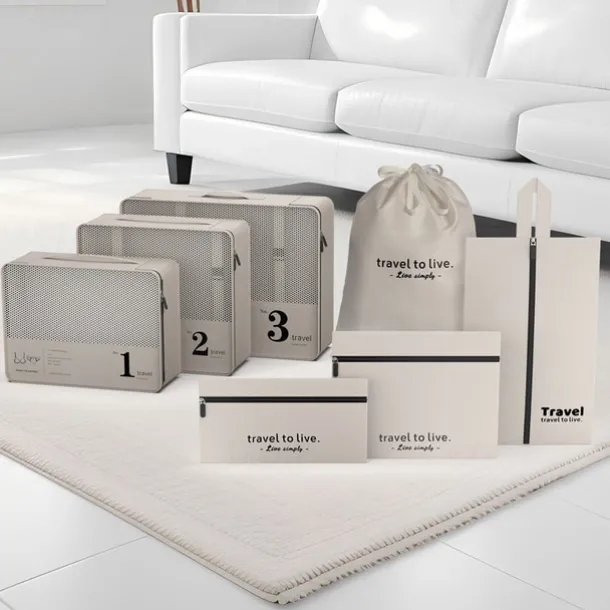 7-Piece Compression Packing Cubes Set for Travel, Luggage Organizer, Clothes, Underwear, and Shoes Storage Bags, Portable Sorting and Organizing Travel Accessories