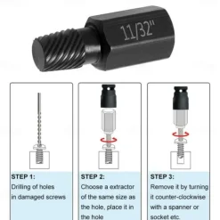 10-Piece Set Broken Head Bolt Screw Cap Extractor - Hexagon Socket Bolt Removal Tool, Chrome Vanadium Steel, for Screws, Bolts, and Studs