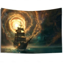 Pirate Ship Hanging Tapestry Wall Art Large Tapestry Mural Decor Photograph Backdrop Blanket Curtain Home Bedroom Living Room Decoration