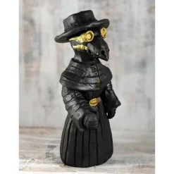 Plague Doctor Cone Incense Burner Halloween Intricately Designed Resin Holder for Incense Cones - Historical Decor with Smoking Beak and Mouth - Black, 80g