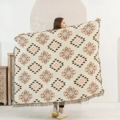 Plaid Blankets Knitted Sofa Cover Full Blanket Striped Room Bedside Blanket for Home Rugs Camping Picnic Blanket Boho Decorative