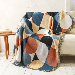 Plaid Blankets Knitted Sofa Cover Full Blanket Striped Room Bedside Blanket for Home Rugs Camping Picnic Blanket Boho Decorative