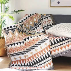 Plaid Blankets Knitted Sofa Cover Full Blanket Striped Room Bedside Blanket for Home Rugs Camping Picnic Blanket Boho Decorative