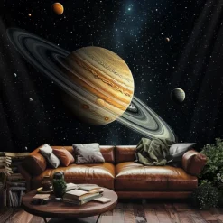 Planet Universe Hanging Tapestry Wall Art Large Tapestry Mural Decor Photograph Backdrop Blanket Curtain Home Bedroom Living Room Decoration