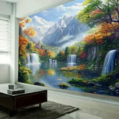 Plant Flower Water Landscape Tapestry Wall Art Large Tapestry Mural Decor Photograph Backdrop Blanket Curtain Home Bedroom Living Room Decoration