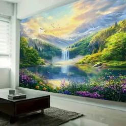 Plant Flower Water Landscape Tapestry Wall Art Large Tapestry Mural Decor Photograph Backdrop Blanket Curtain Home Bedroom Living Room Decoration