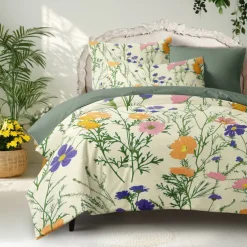 Plant Flowers Duvet Cover Bed Set 2-piece Set 3-piece Set Lightweight Soft Short Plush Thickened Felt Square Bed Set