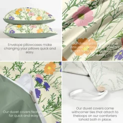 Plant Flowers Duvet Cover Bed Set 2-piece Set 3-piece Set Lightweight Soft Short Plush Thickened Felt Square Bed Set