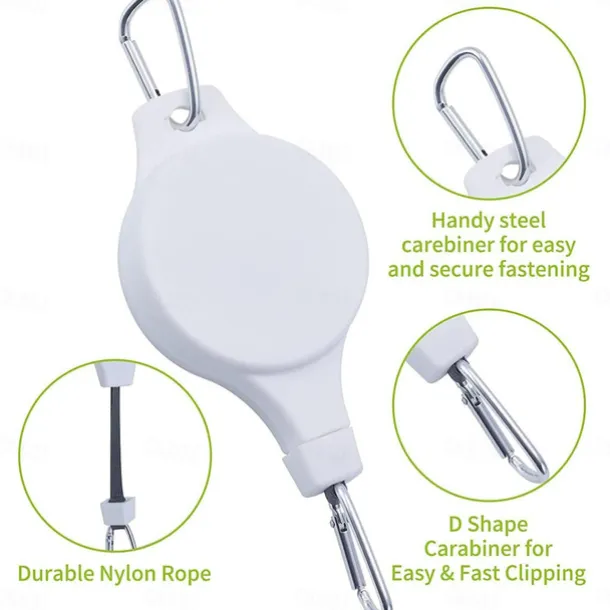 Plant Hook Pulley, Retractable Plant Hanger Flower Basket Pots and Birds Feeder Hang High up and Pull Down to Water Or Feed