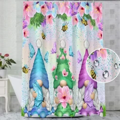 Plant Series Waterproof Shower Curtain 180cm*180cm(70"*70") Botanical Bathroom Decor Mildew Resistant Polyester Fabric for Bath Tub Shower