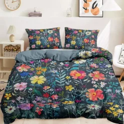Plants Trees Fowers Floral Duvet Cover Set 2-piece Set 3-piece Set Lightweight Soft Short Plush Set Thickened Felt Square Bed