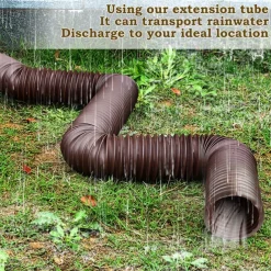 Plastic Downspout Extension - Durable and Flexible Rainwater Drainage Solution with Round Connector for Seamless Piping System Extension, 1pc/2pcs Piece for Home and Garden Use