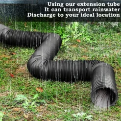 Plastic Downspout Extension - Durable and Flexible Rainwater Drainage Solution with Round Connector for Seamless Piping System Extension, 1pc/2pcs Piece for Home and Garden Use