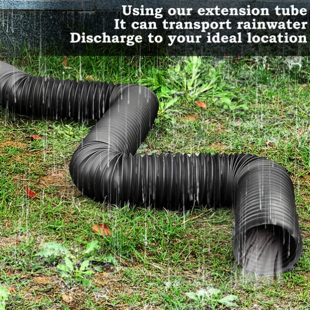 Plastic Downspout Extension - Durable and Flexible Rainwater Drainage Solution with Round Connector for Seamless Piping System Extension, 1pc/2pcs Piece for Home and Garden Use