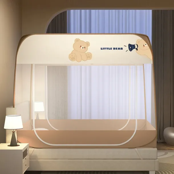 Plus Size Mosquito Net Dustproof Roof Double Door Free Installation Mosquito Net for Bed Safe Mosquito Prevention Mosquito Net for Children's Room