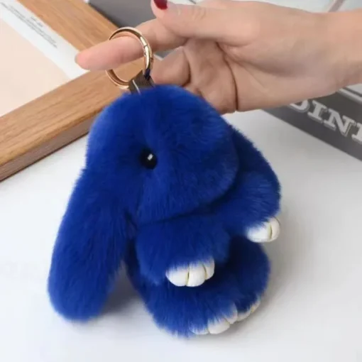 Plush Hanging Rabbit Pendant – Floppy Ear Bunny Keychain with Imitation Otter Fur, Mini Cute Rabbit Charm for Backpacks