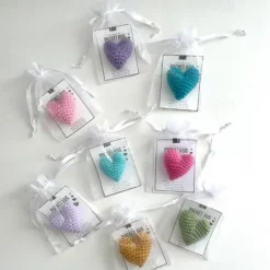 Pocket Hug Heart, Handmade Cute Crocheted Pocket Hug Good Luck Gifts Heart Pocket for Birthday Wedding Valentines