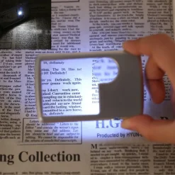 Pocket Magnifying Glass 3X & 6X LED Lighted Magnifier Slide Out Magnifying Glass Handheld Reading Magnifier Square Magnifiers Loupe for Jewelry Stamps Watches Crafts Textile