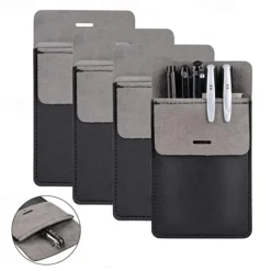 Pocket Protector, Back to School Premium PU Leather Men Women Pen Holder Pouch Pocket Organizer For Shirts, Lab Coats, Pants; Multi-Purpose-Holds Pens, Pointers, Pencils, Ruler, Tools