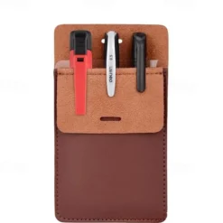 Pocket Protector, Back to School Premium PU Leather Men Women Pen Holder Pouch Pocket Organizer For Shirts, Lab Coats, Pants; Multi-Purpose-Holds Pens, Pointers, Pencils, Ruler, Tools
