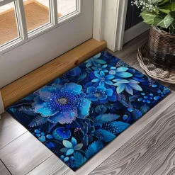 Pointillism Flowers Doormat Floor Mats Washable Rugs Kitchen Mat Non-Slip Oil Proof Rug Indoor Outdoor Mat Bedroom Decor Bathroom Mat Entrance Rug