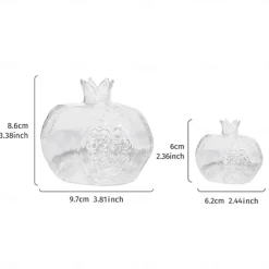 Pomegranate Shaped Glass Vase, Modern Creative Decorative Vase for Living Room, Study, Dining Room, and Wedding Party Decor