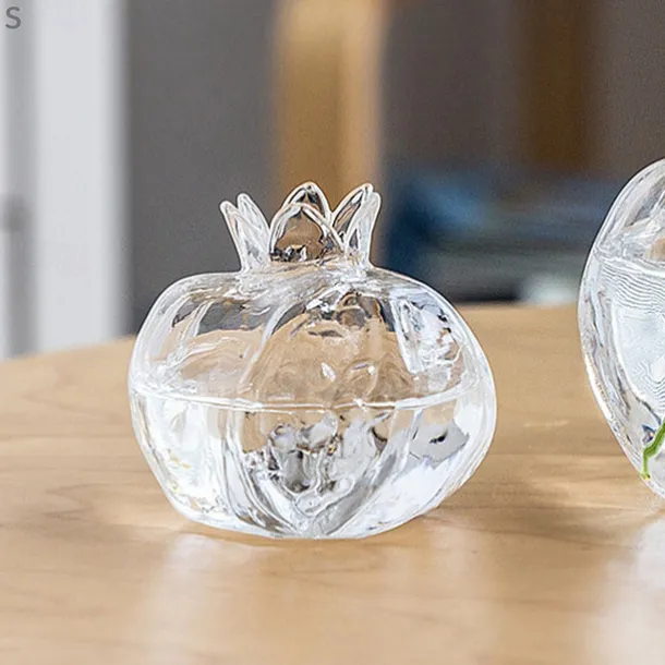 Pomegranate Shaped Glass Vase, Modern Creative Decorative Vase for Living Room, Study, Dining Room, and Wedding Party Decor
