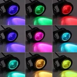 Pond Fountain Light RGB LED Underwater Pool Spotlight with Remote Control 10W Color Changing LED Dimmable 12V for Pool Lighting