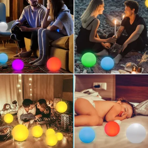 Pool Light Floating Pool Ball Light Color Changing with Remote Control 16 RGB Dimmer Night Light IP65 Waterproof Battery Powered Hot Tub Light Pool Garden Party Luminous Decoration