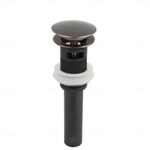 Pop Up Drain Stoper with Overflow SUS Stainless Steel Bathroom Vanity Sink Drain Lavatory Basin Sink Drain Chrome Finished