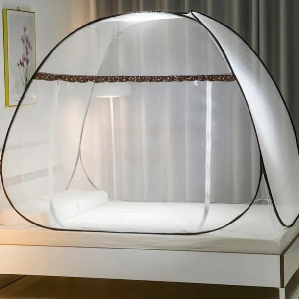 Pop Up Mosquito Net for Double Bed King Size Foldable Machardani Polyester Strong Net PVC Coated Corrosion Resistant Steel Wire