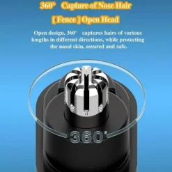 Portable & Painless Nose Hair Trimmer - Versatile, Stylish, Rechargeable, Precision Grooming for Nose, Ears, and Eyebrows - High-Torque Motor, Ergonomic Design, Compact, Travel-Friendly