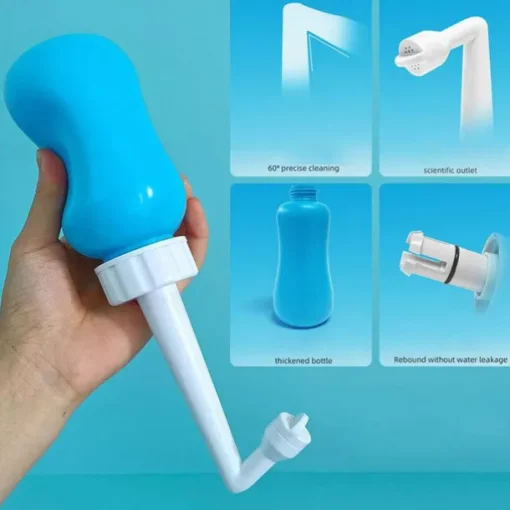 Portable Bidet Sprayer EVA Bottle 300/400/600 ml Detachable Nozzle Head with Case, Travel Handheld Large Bottle for Toilet Bathroom Shattaf Hand Spray