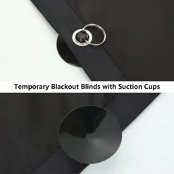 Portable Blackout Curtains Travel Blinds with Suction Cups Adjustable Shades Thermal Insulated Drapes for Window Storage Room Bathroom and Basement Black