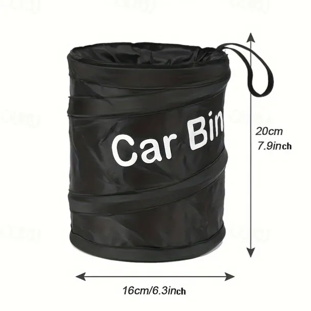 Portable Car Trash Can - Foldable Car Seat Organizer, Paste Storage Bin, Spiral Bucket, Compact and Convenient Vehicle Waste Bin