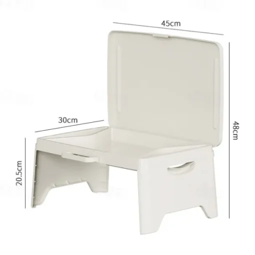 Portable Folding Desk with Storage, Multifunctional Laptop Table with Carrying Handle for Car, Dorm, and Bed - PP Material