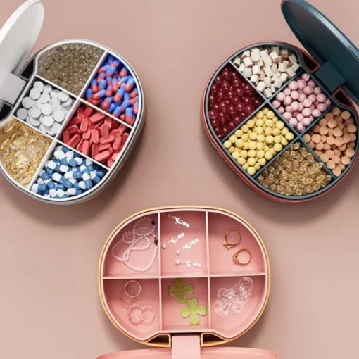 Portable Pill Organizer - Compact, Sealed Pill Case for Traveling, on-the-go Medication Storage - Multi-compartment Waterproof Candy Box for Storing Pills