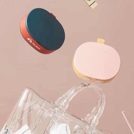 Portable Pill Organizer - Compact, Sealed Pill Case for Traveling, on-the-go Medication Storage - Multi-compartment Waterproof Candy Box for Storing Pills