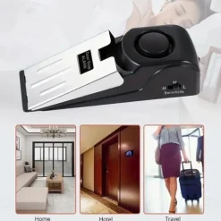 Portable Safety Tool With 120DB Alarm For Home Travel Apartment Door Stop Alarm, Door Stopper Security Device