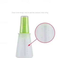 Portable Silicone Oil Bottle With Brush Grill Oil Brushes Pastry Plastic Kitchen Oil Bottle Outdoor Baking BBQ Brush