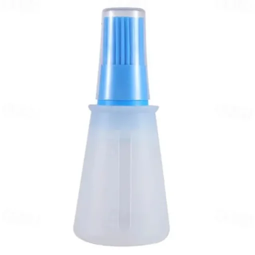 Portable Silicone Oil Bottle With Brush Grill Oil Brushes Pastry Plastic Kitchen Oil Bottle Outdoor Baking BBQ Brush